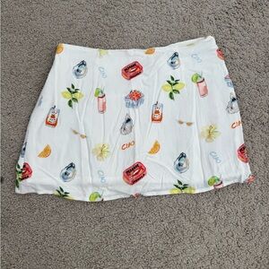 Princess Polly White Mini Skirt with Colorful Print